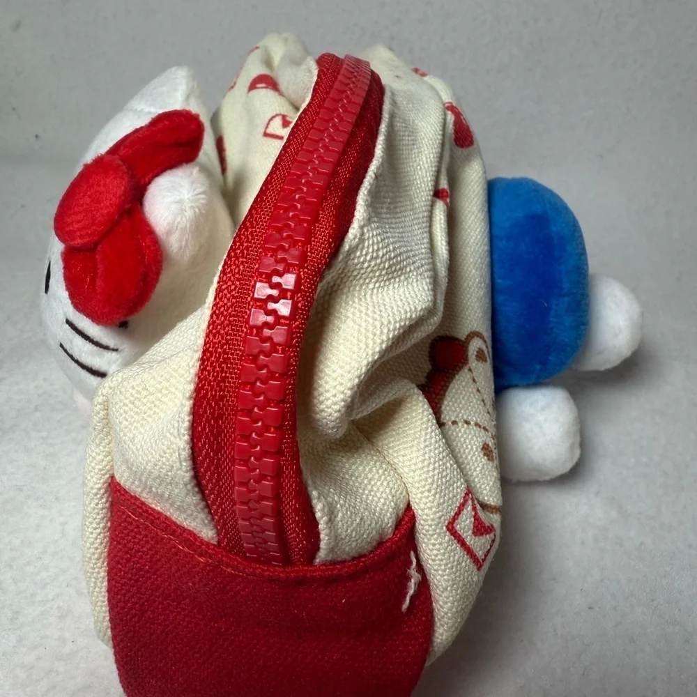 New. Hello Kitty Red and White Bag with Plush Character